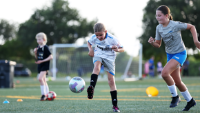 Girls Usa Kicking Ball